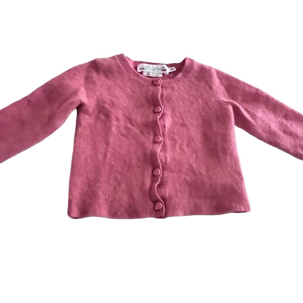 Bonpoint girls pink 100% cashmere cardigan sweater size 3-6 months